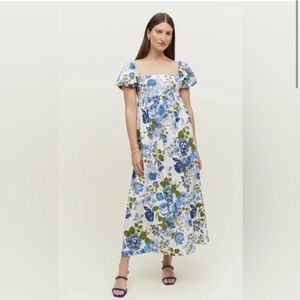 Floral Blue and Green Women's Dress